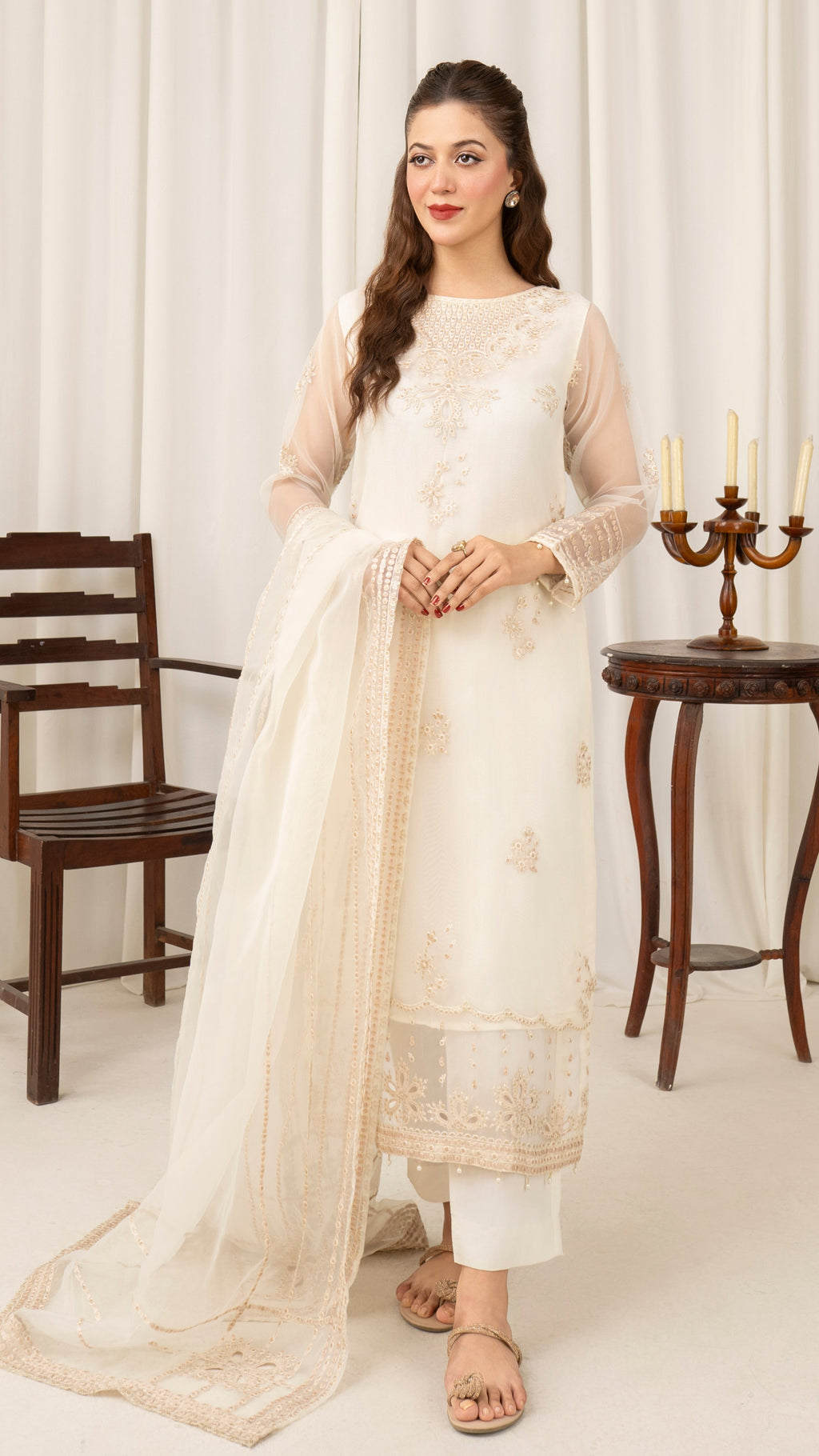 Ivory Luxe Embroidered Suit