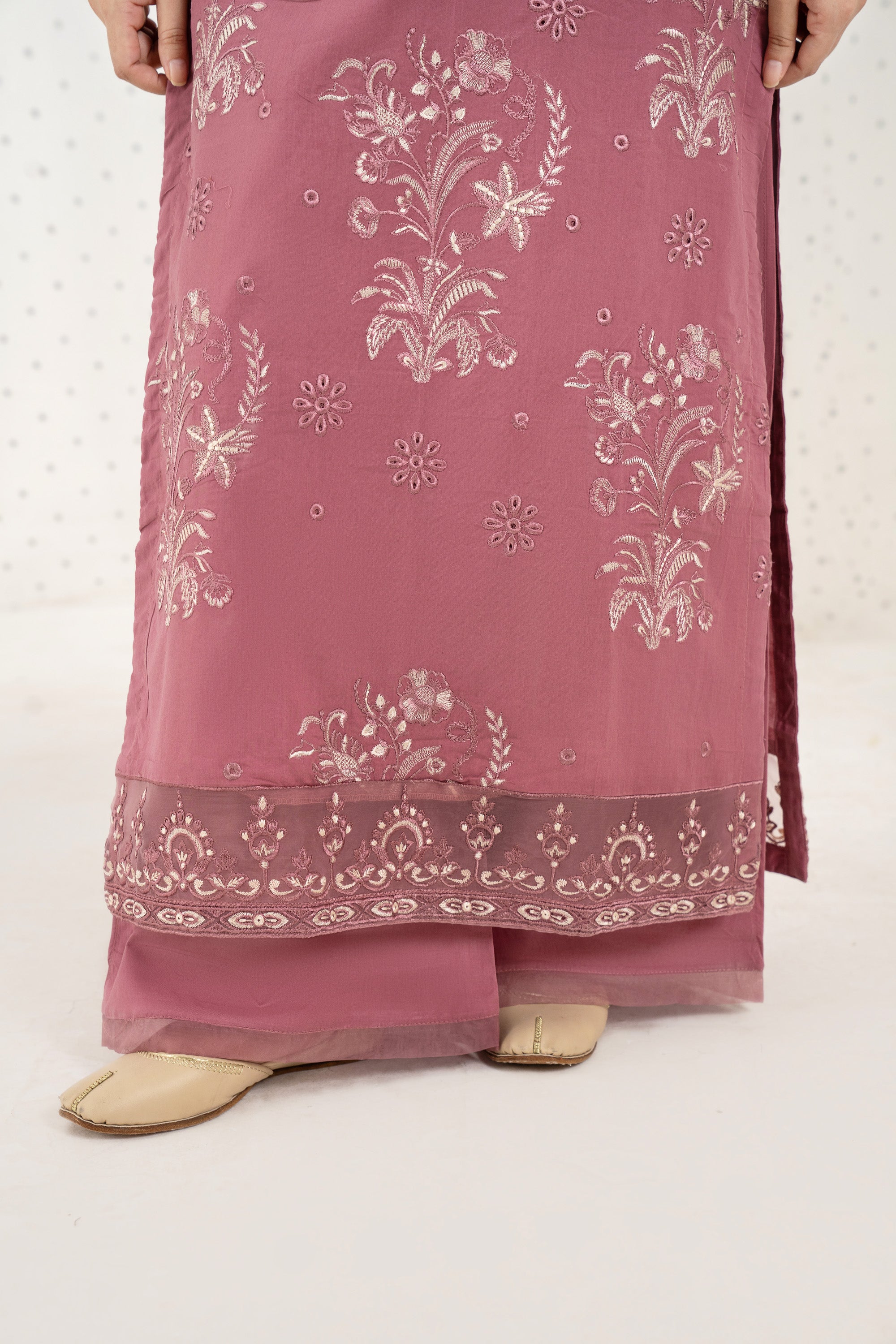 Rosewood Bloom – Embroidered 2PC Pret Set