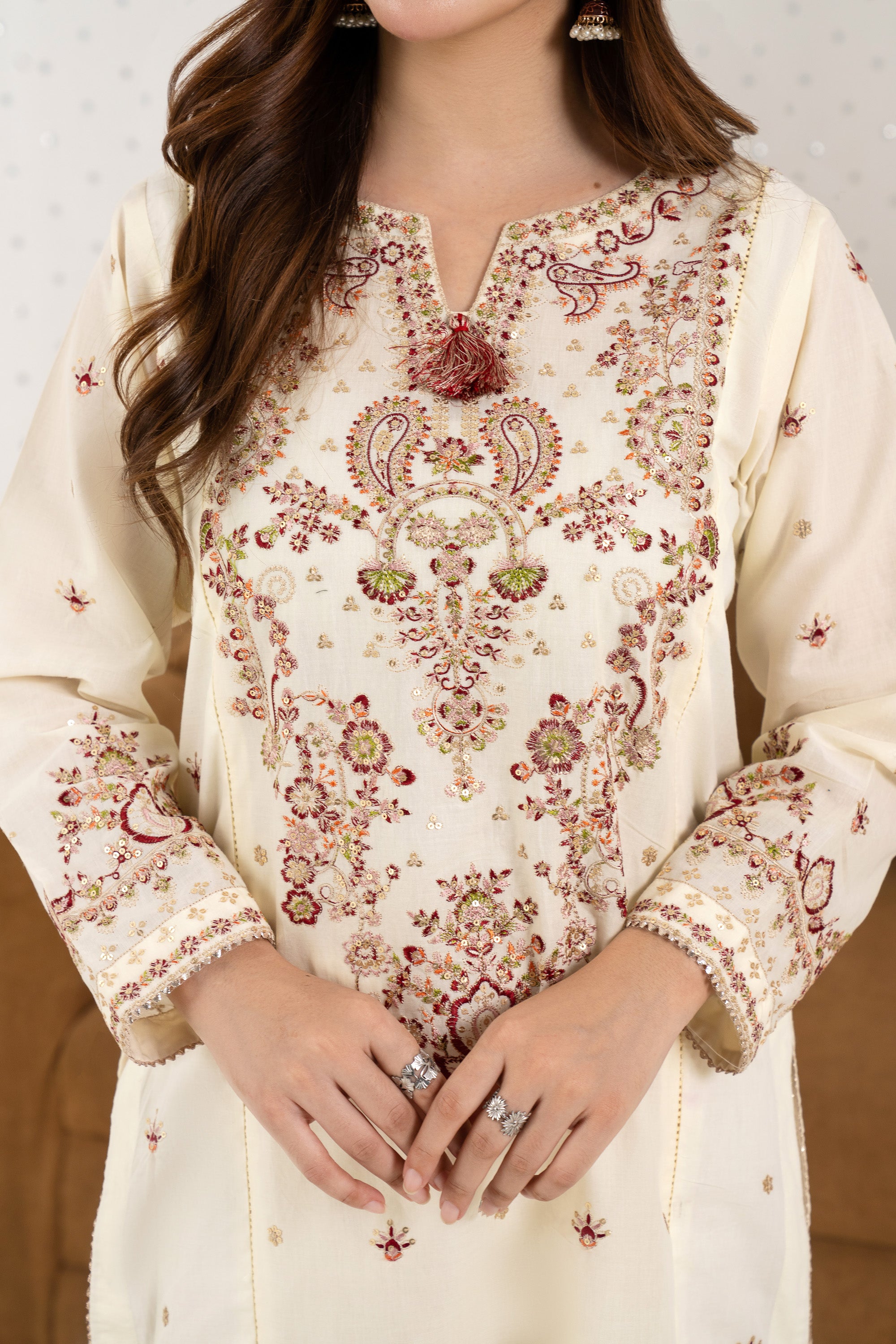 Pearl Bloom – Embroidered 2PC Pret Set
