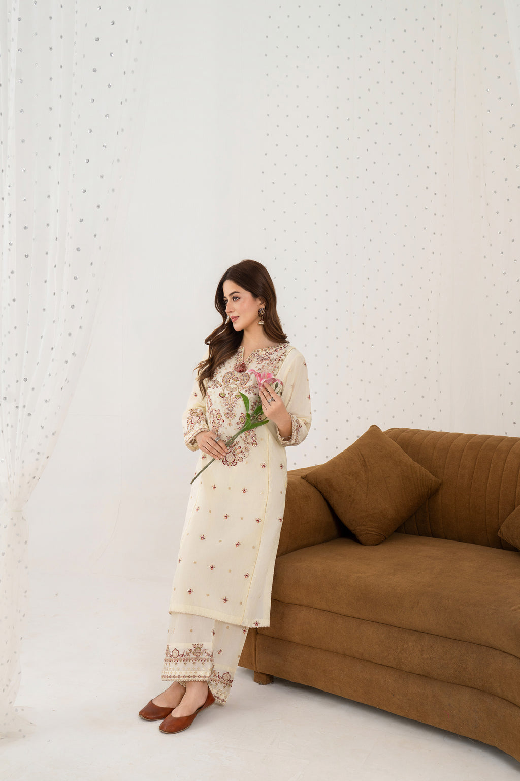 Pearl Bloom – Embroidered 2PC Pret Set