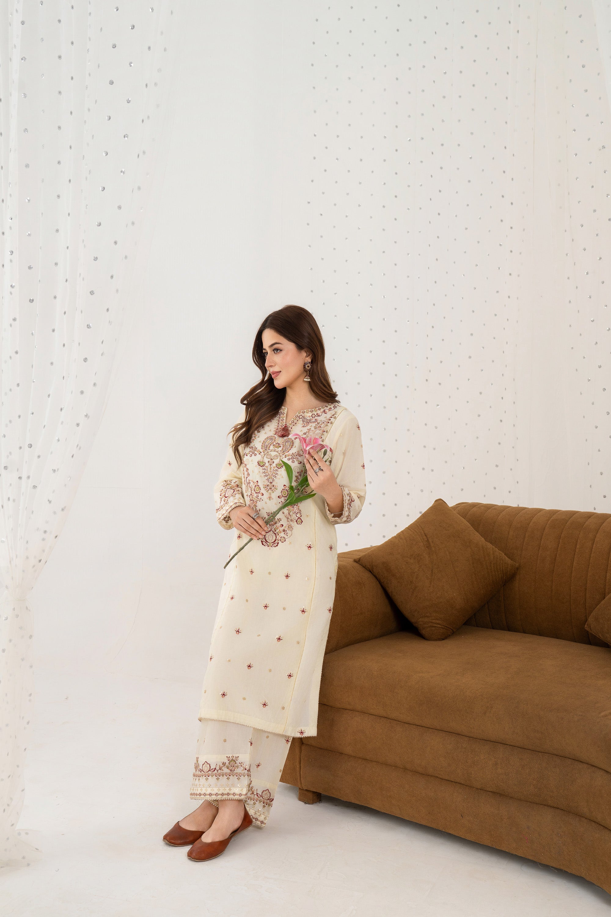 Pearl Bloom – Embroidered 2PC Pret Set